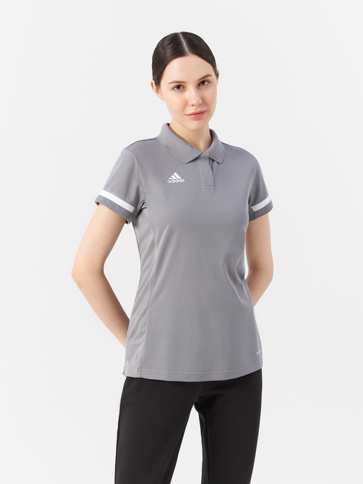 

Футболка женская Adidas Polo W DX7268 серая L, Серый, Polo W