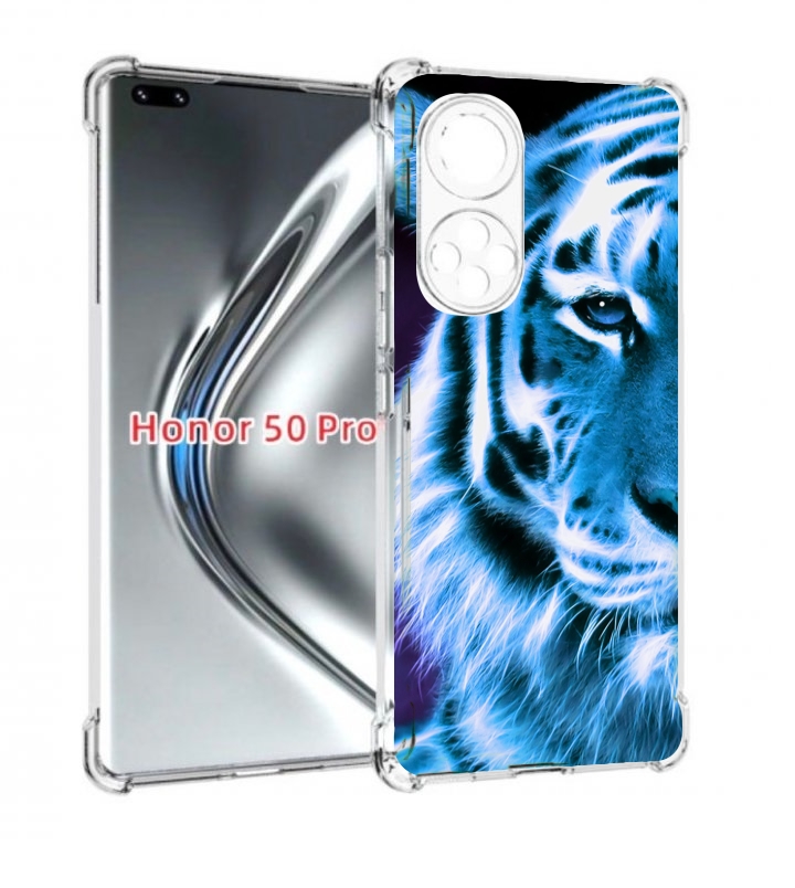 

Чехол бампер MyPads Половина-тигра мужской для Honor 50 P, Прозрачный, Tocco