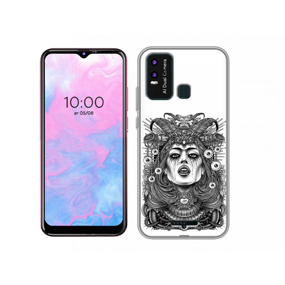 

Чехол MyPads Tocco для BQ 6630L портрет девушки черно белый, Прозрачный, Tocco