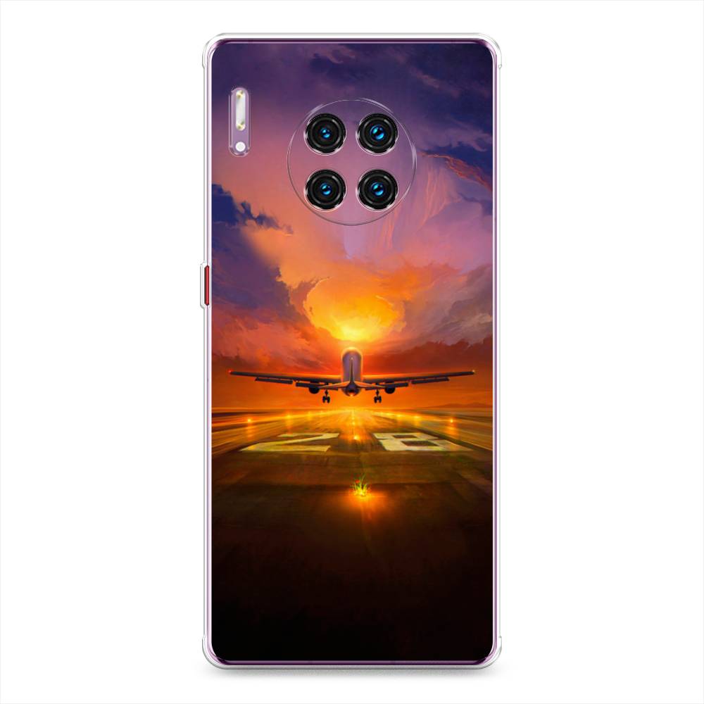 

Чехол на Huawei Mate 30 Pro "Самолет на посадке", Оранжевый;синий, 610450-6