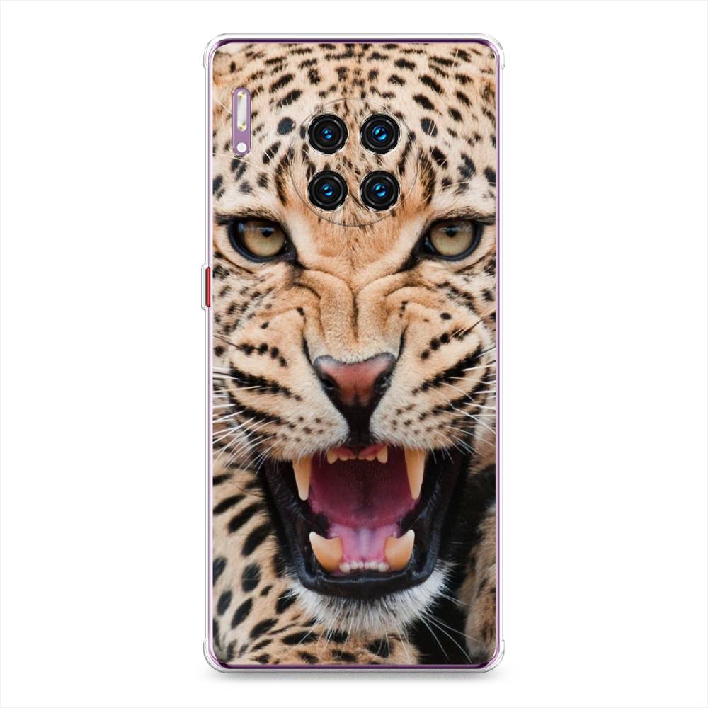 

Чехол на Huawei Mate 30 Pro "Леопард 3d", Бежевый;черный, 610450-6