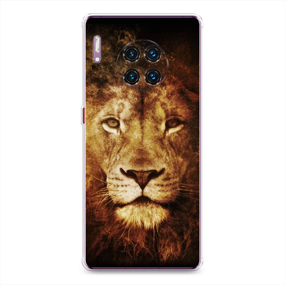 

Чехол на Huawei Mate 30 Pro "Лев", Черный;коричневый;желтый, 610450-6