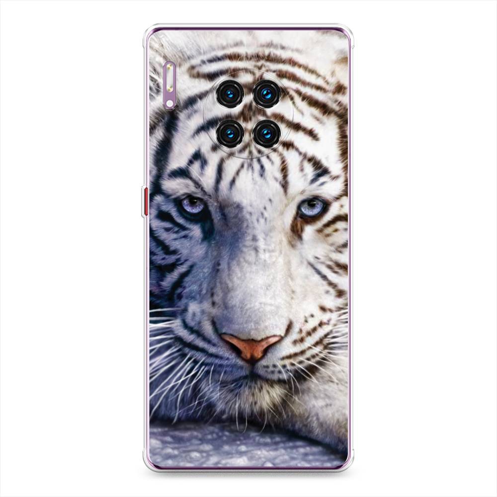 

Чехол на Huawei Mate 30 Pro "Бенгальский тигр", Коричневый;белый, 610450-1