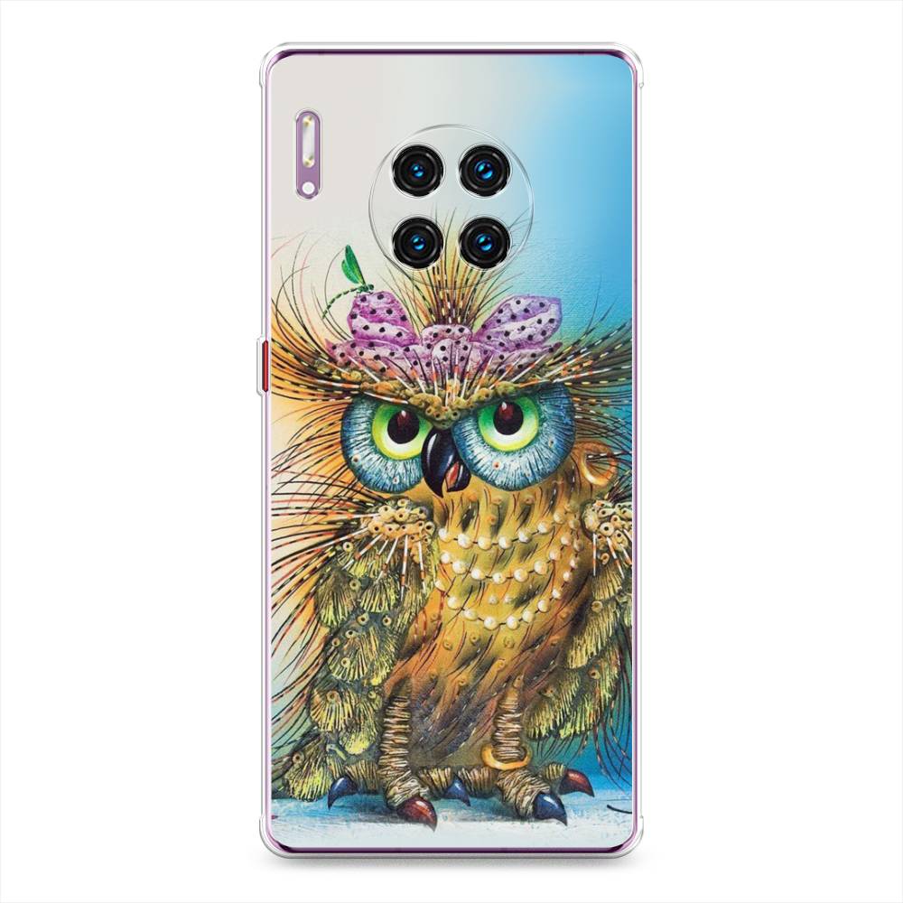

Чехол на Huawei Mate 30 Pro "Модная сова", Коричневый;голубой, 610450-1