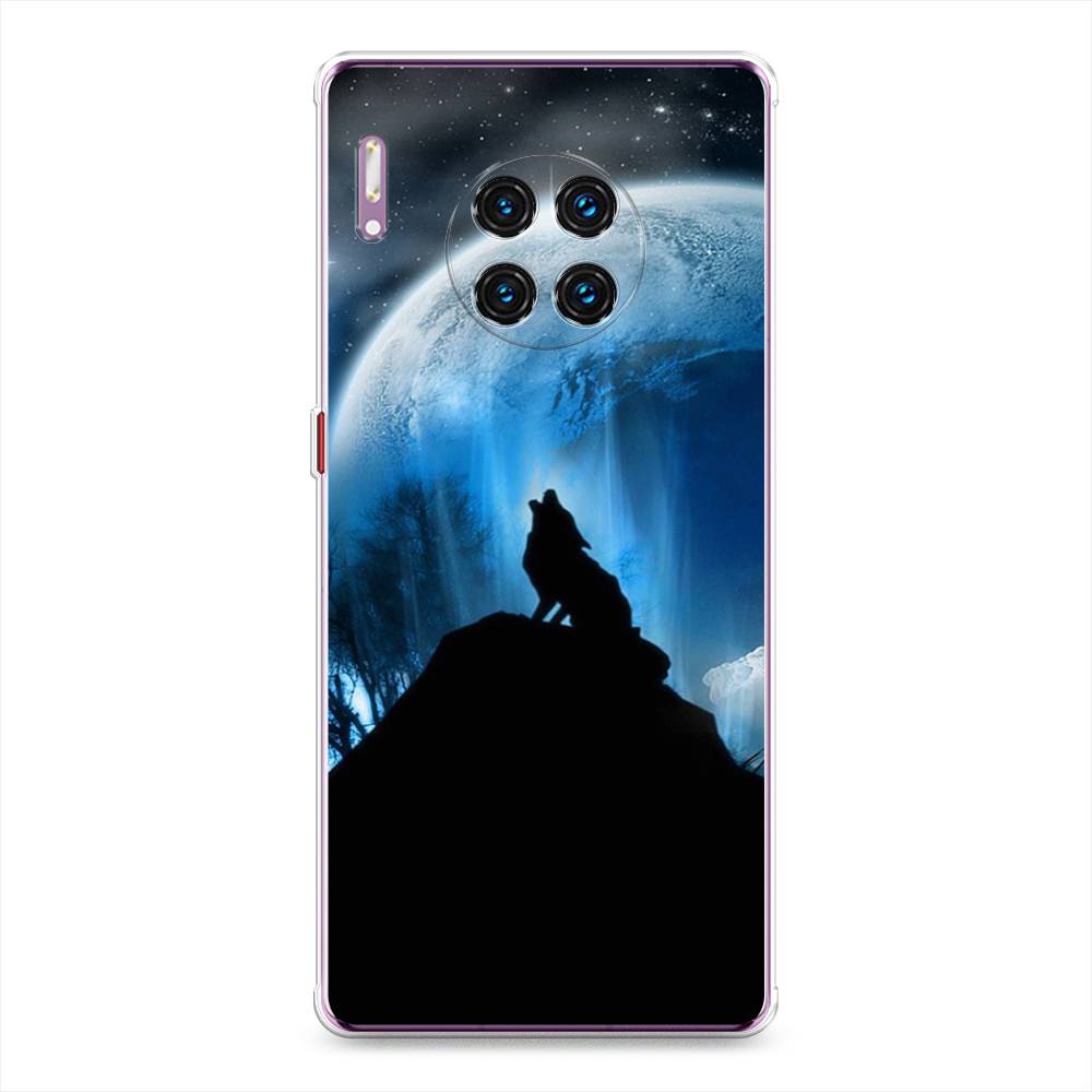 

Чехол на Huawei Mate 30 Pro "Волк 2", Синий;черный;белый, 610450-1