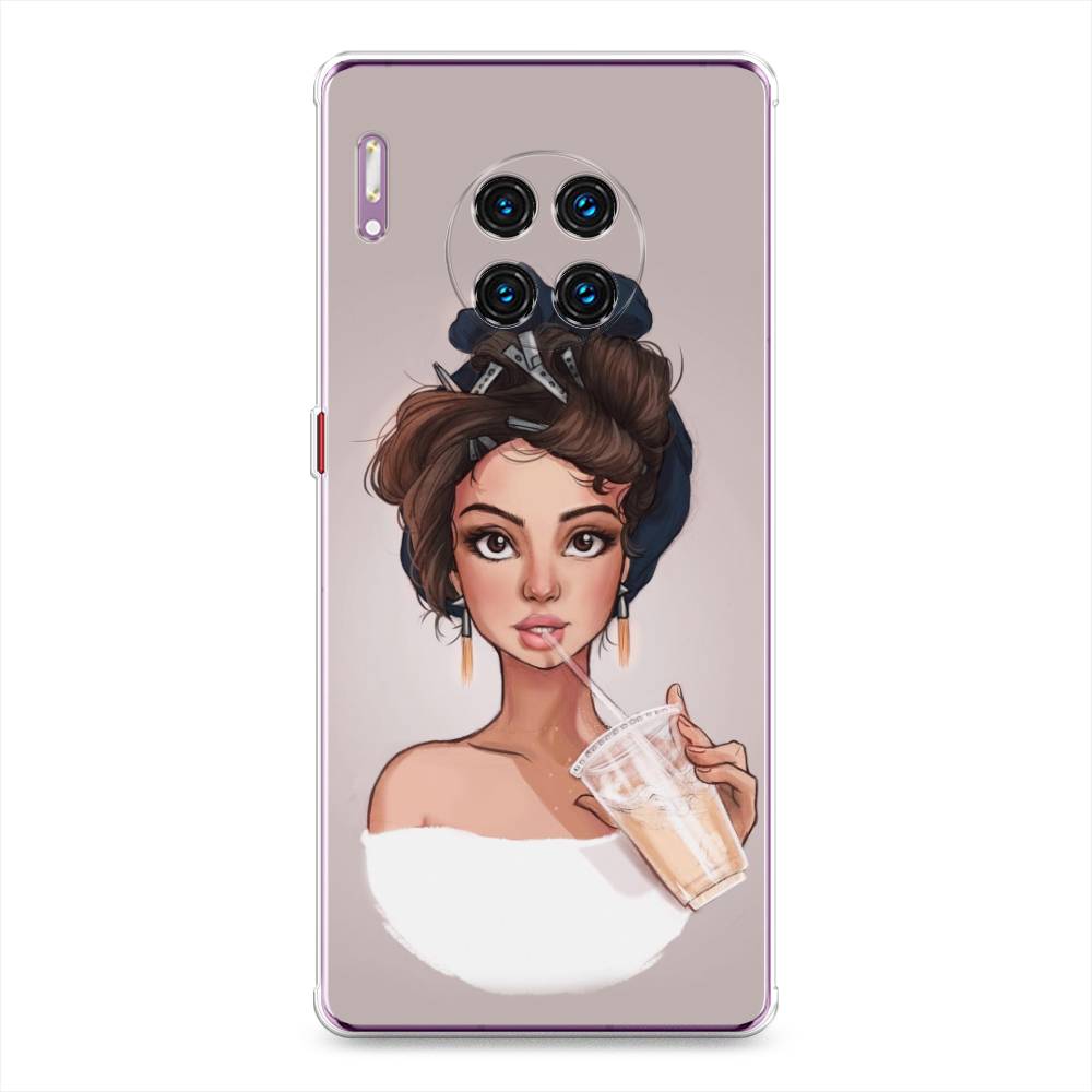 

Чехол на Huawei Mate 30 Pro "Девушка с фраппе", Серый, 610450-6