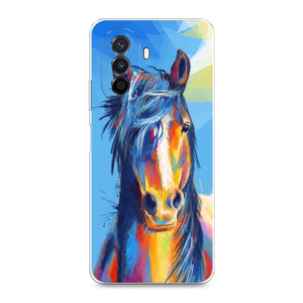 

Чехол для Huawei Nova Y70 "Лошадь арт 3", Голубой;желтый;синий, 6109150-1