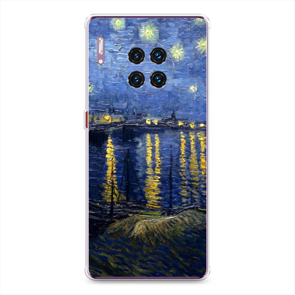 

Чехол на Huawei Mate 30 Pro "Звездная ночь над Роной", Синий;желтый, 610450-4