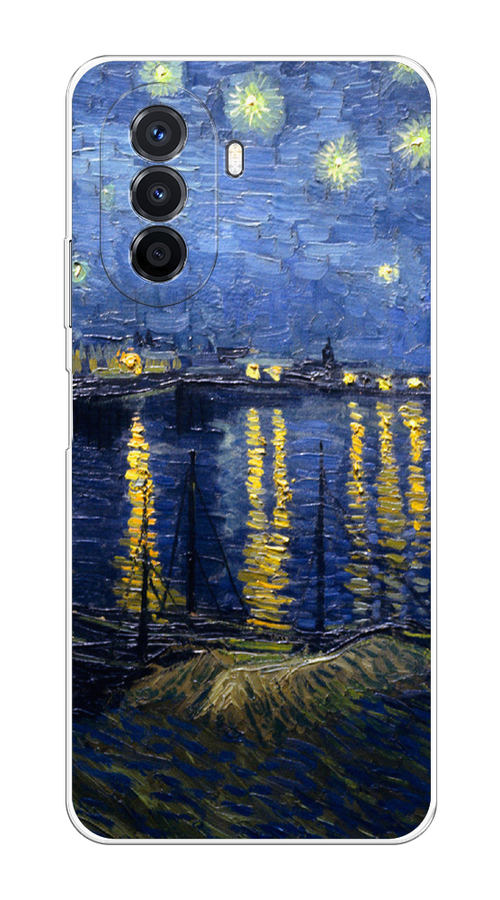 

Чехол на Huawei Nova Y70 "Звездная ночь над Роной", Синий;желтый, 6109150-4