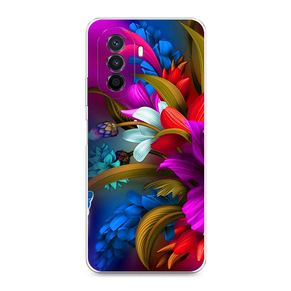 

Чехол для Huawei Nova Y70 "Фантастические цветы", Фиолетовый;красный;синий, 6109150-2