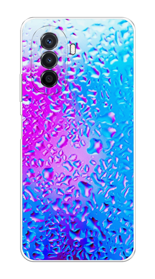 

Чехол на Huawei Nova Y70 "Капли на стекле", Голубой;розовый, 6109150-3