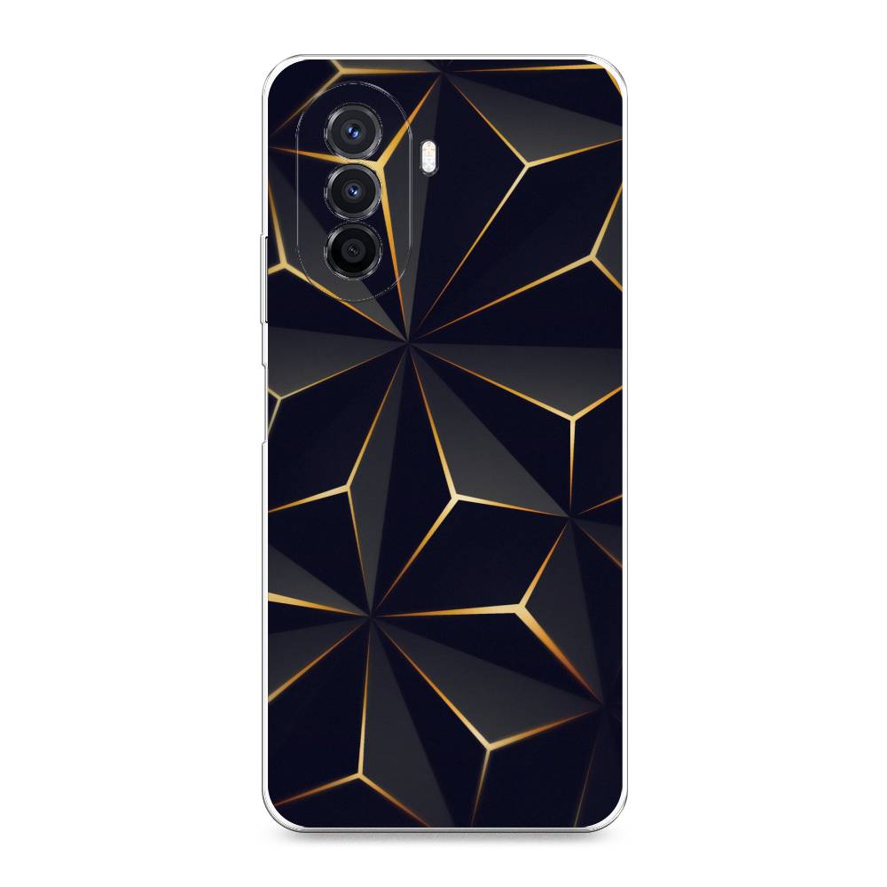 Чехол для Huawei Nova Y70 Черные полигоны
