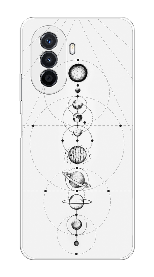 

Чехол на Huawei Nova Y70 "Парад планет", Серый, 6109150-2