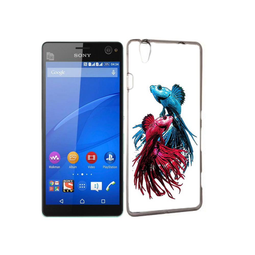 

Чехол MyPads Tocco для Sony Xperia C4 рыбы петушки, Прозрачный, Tocco