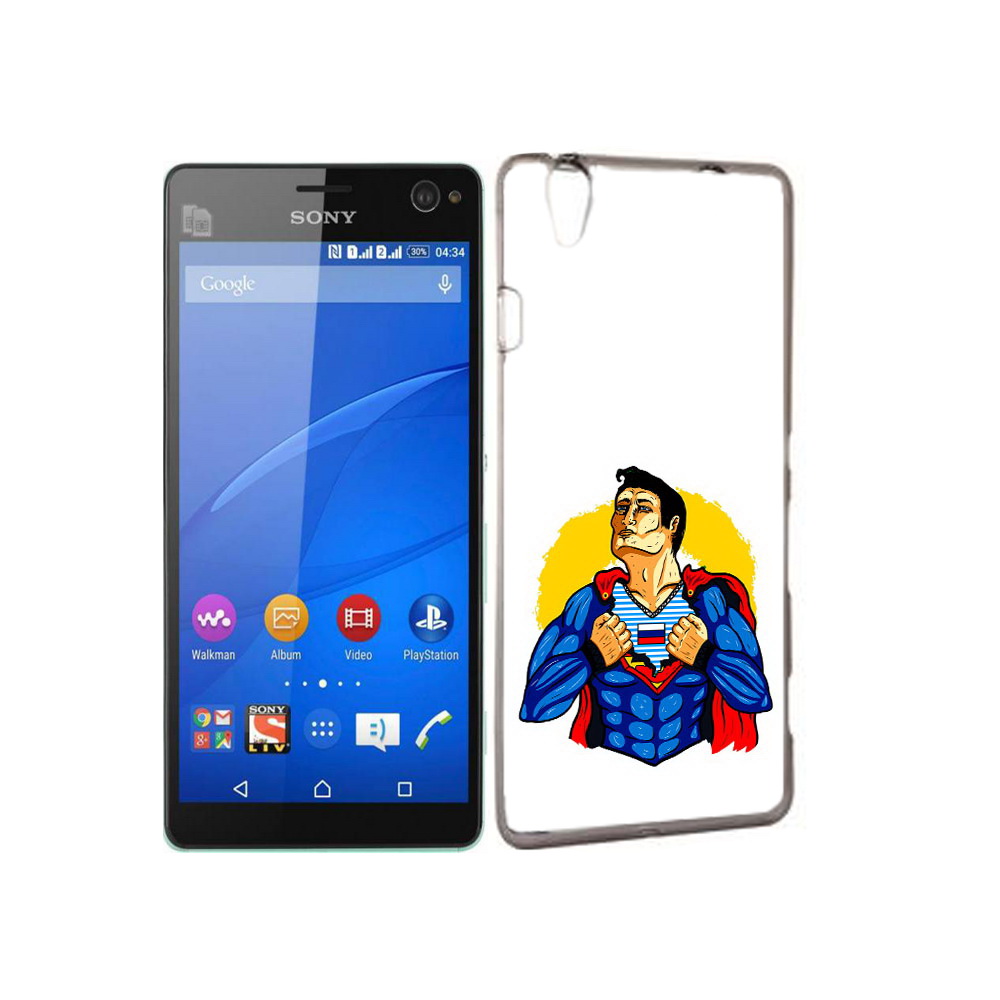 

Чехол MyPads Tocco для Sony Xperia C4 русский супермен, Прозрачный, Tocco