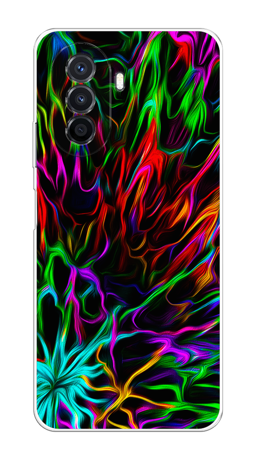 

Чехол на Huawei Nova Y70 "Разноцветные разводы", Голубой;зеленый;оранжевый, 6109150-3