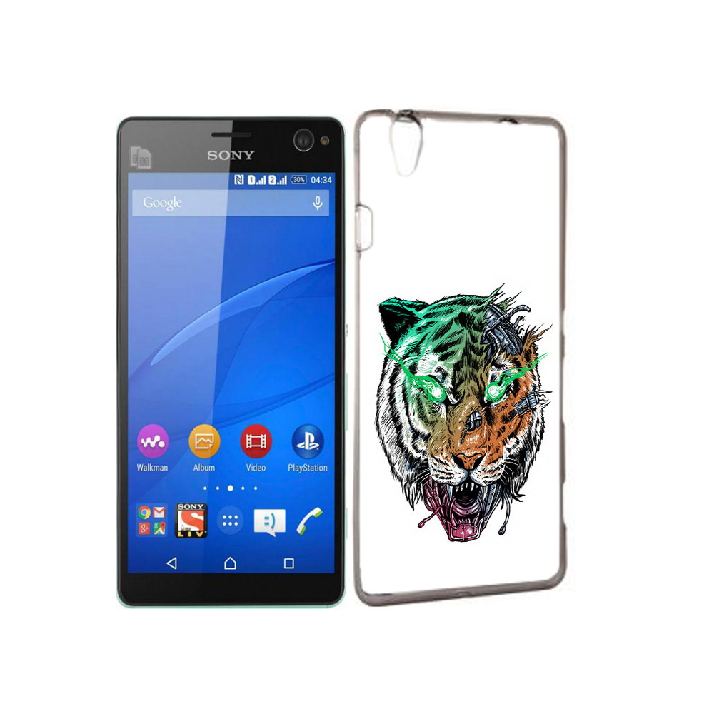 

Чехол MyPads Tocco для Sony Xperia C4 робо-тигр, Прозрачный, Tocco