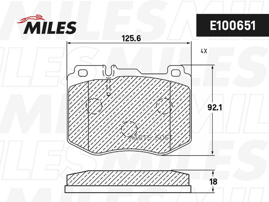 

Колодки Тормозные Mercedes W205/W213/Glc(X253) 14- Передние Semimetallic 1Шт Miles E100651