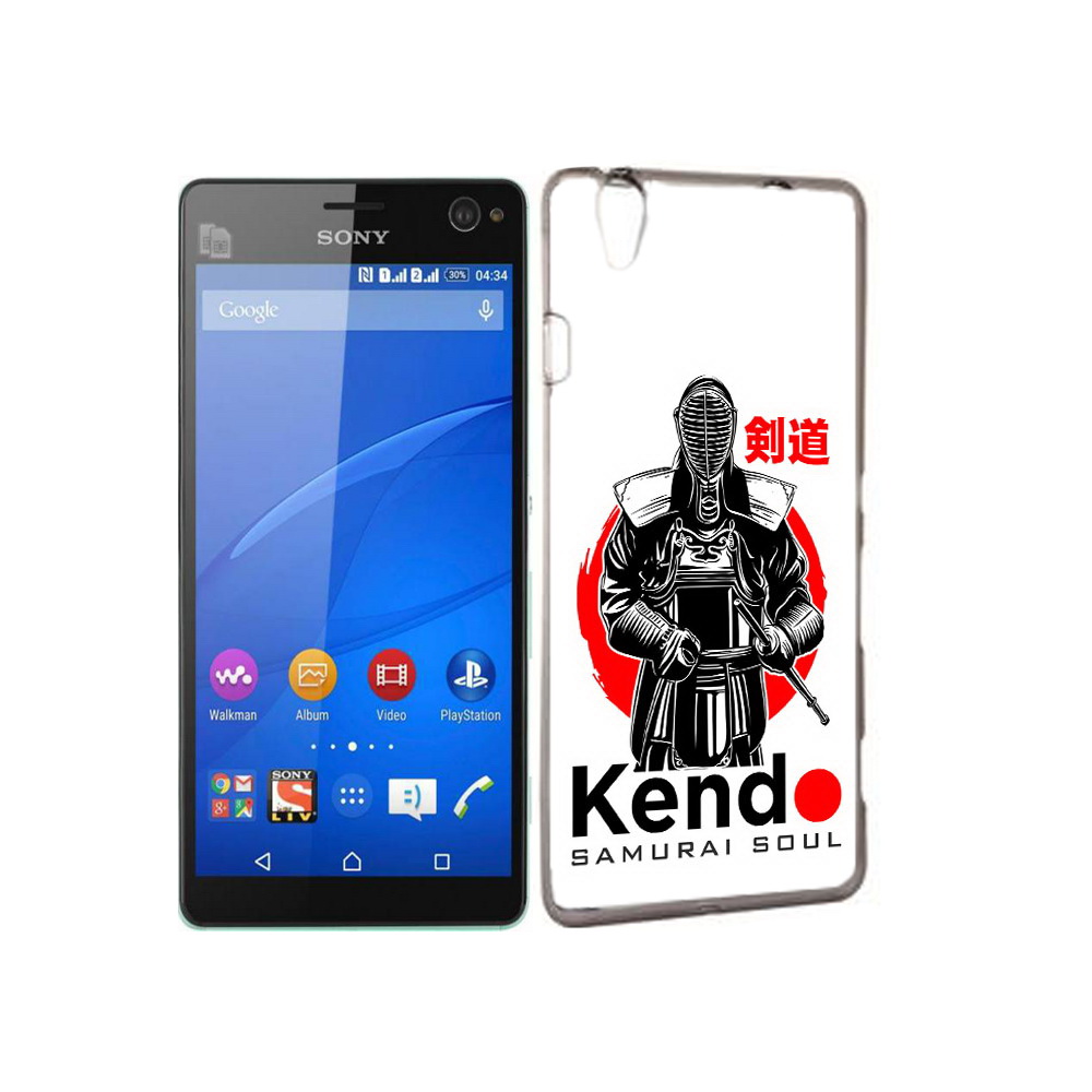 

Чехол MyPads Tocco для Sony Xperia C4 рисованый самурай, Прозрачный, Tocco