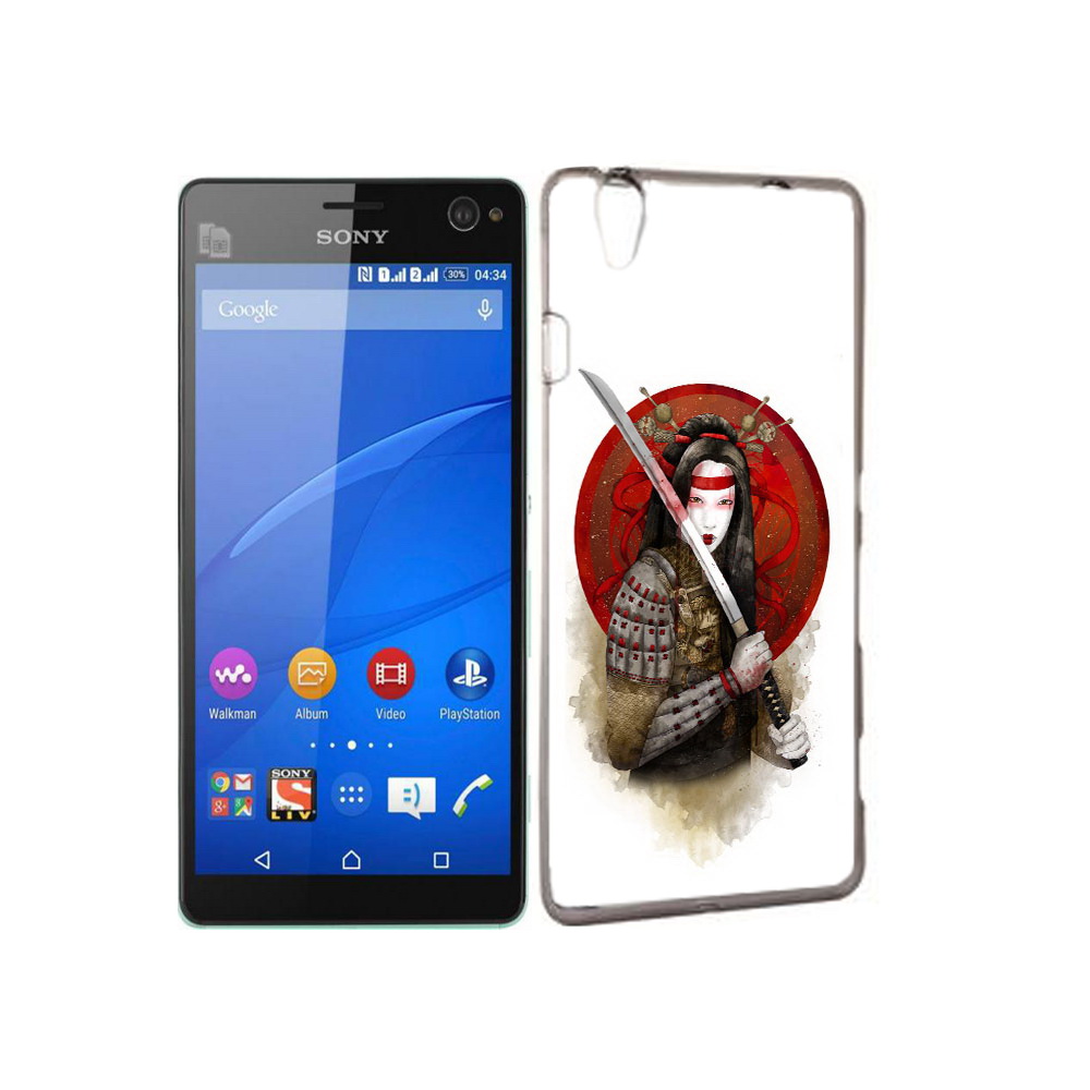 

Чехол MyPads Tocco для Sony Xperia C4 рисованная девушка с катаной, Прозрачный, Tocco