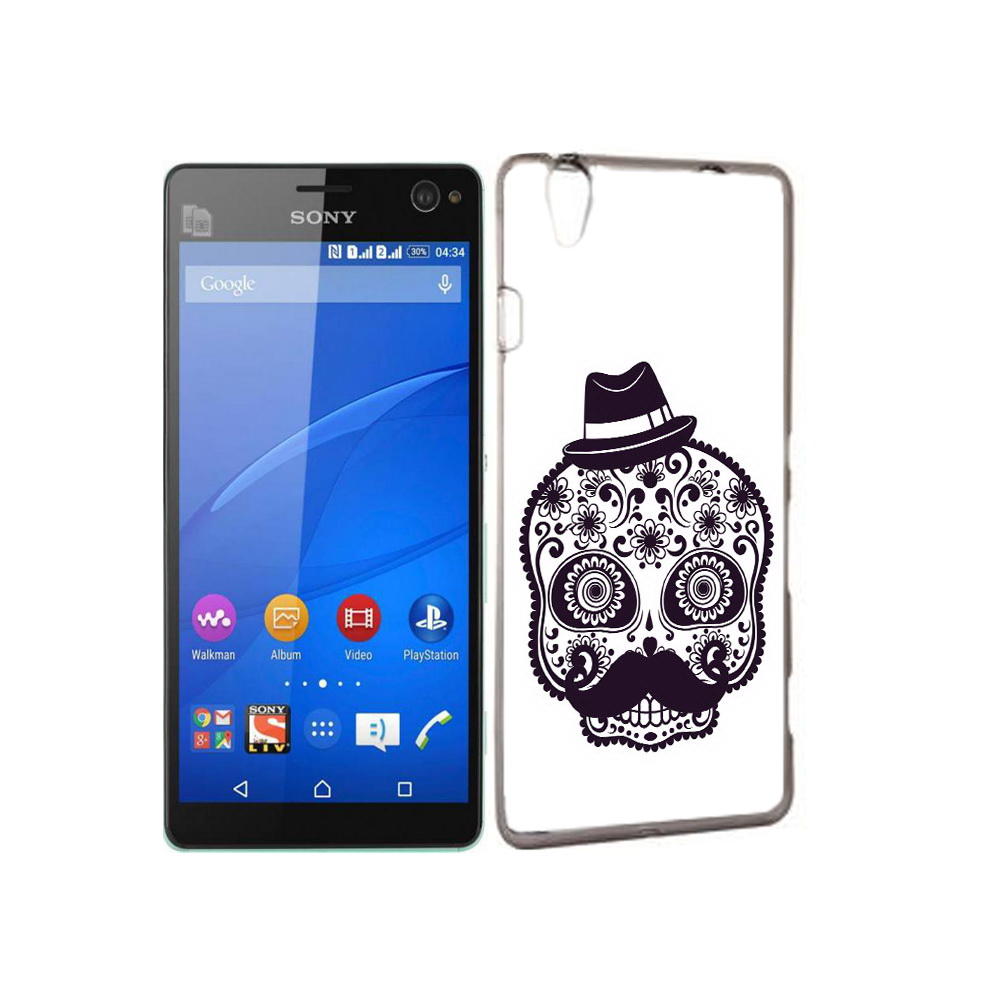 

Чехол MyPads Tocco для Sony Xperia C4 разрисованный скелет, Прозрачный, Tocco
