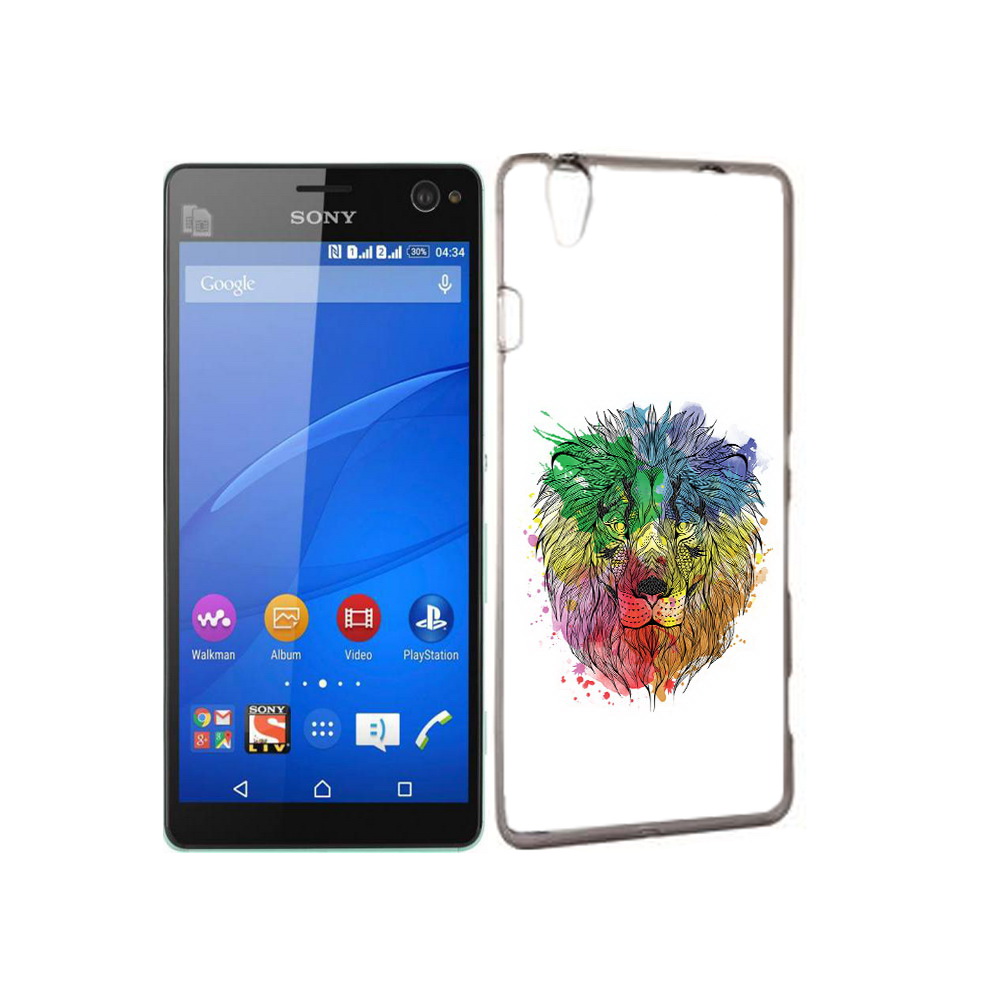 

Чехол MyPads Tocco для Sony Xperia C4 разноцветный гордый лев, Прозрачный, Tocco