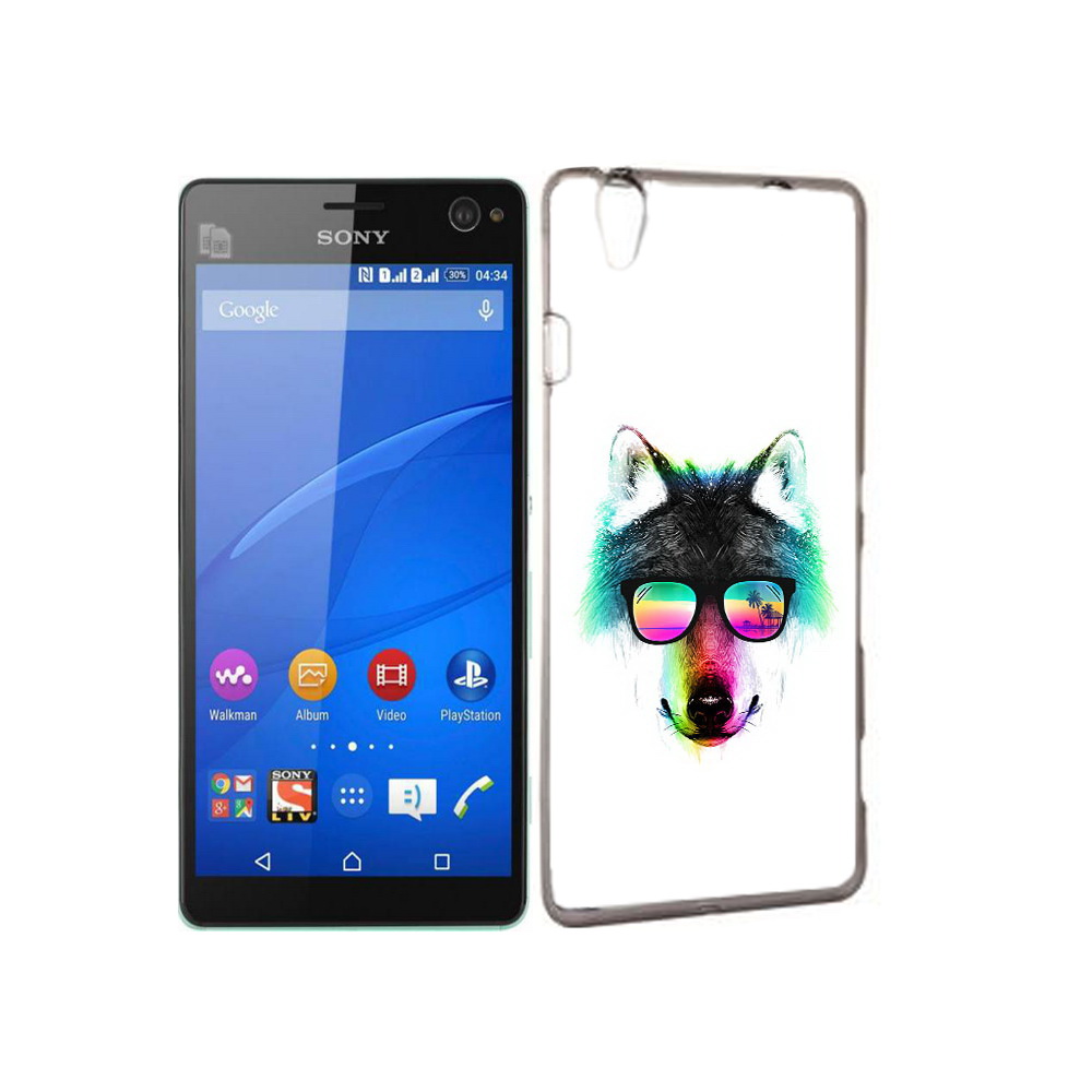 

Чехол MyPads Tocco для Sony Xperia C4 радужный волк, Прозрачный, Tocco