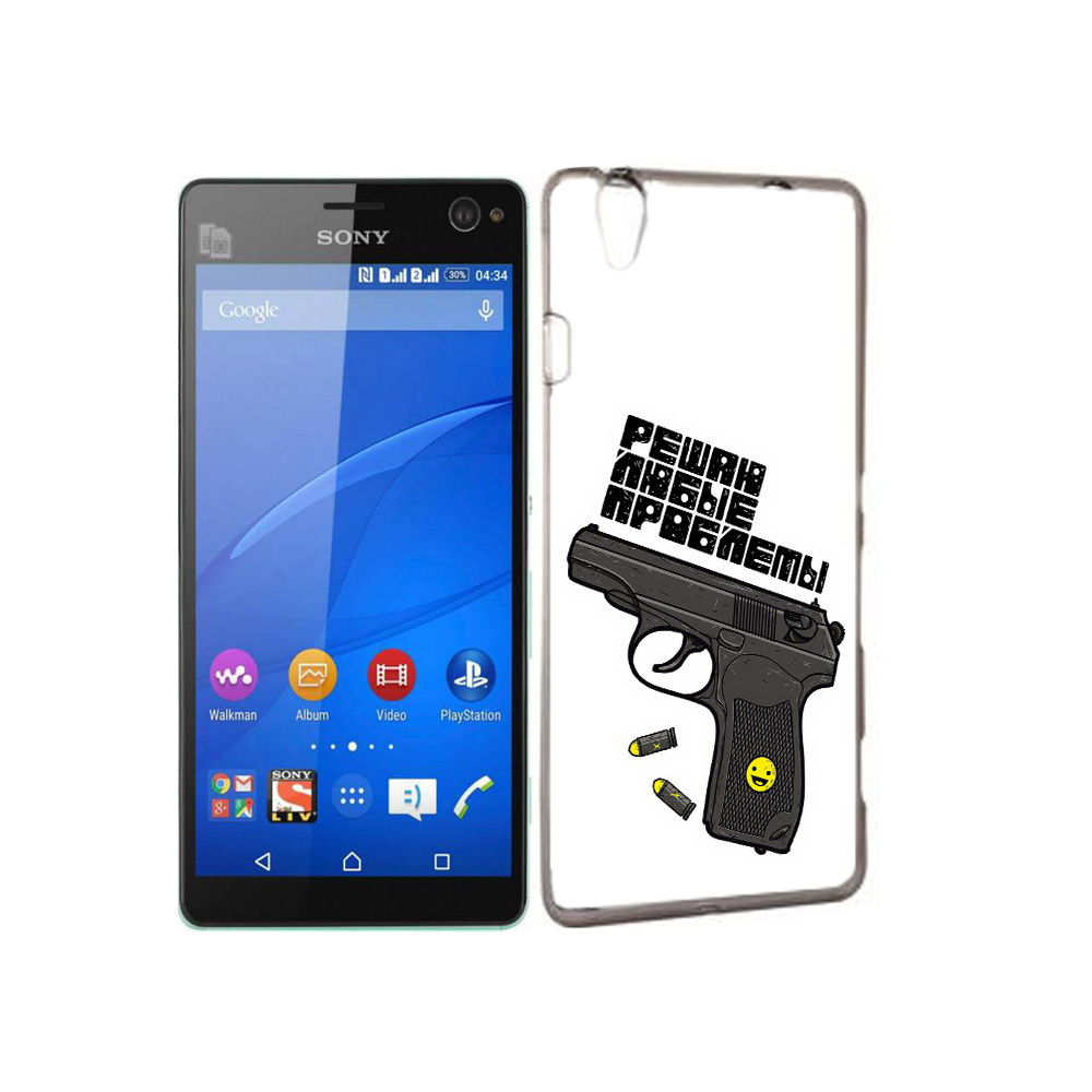 

Чехол MyPads Tocco для Sony Xperia C4 пистолет против проблем, Прозрачный, Tocco
