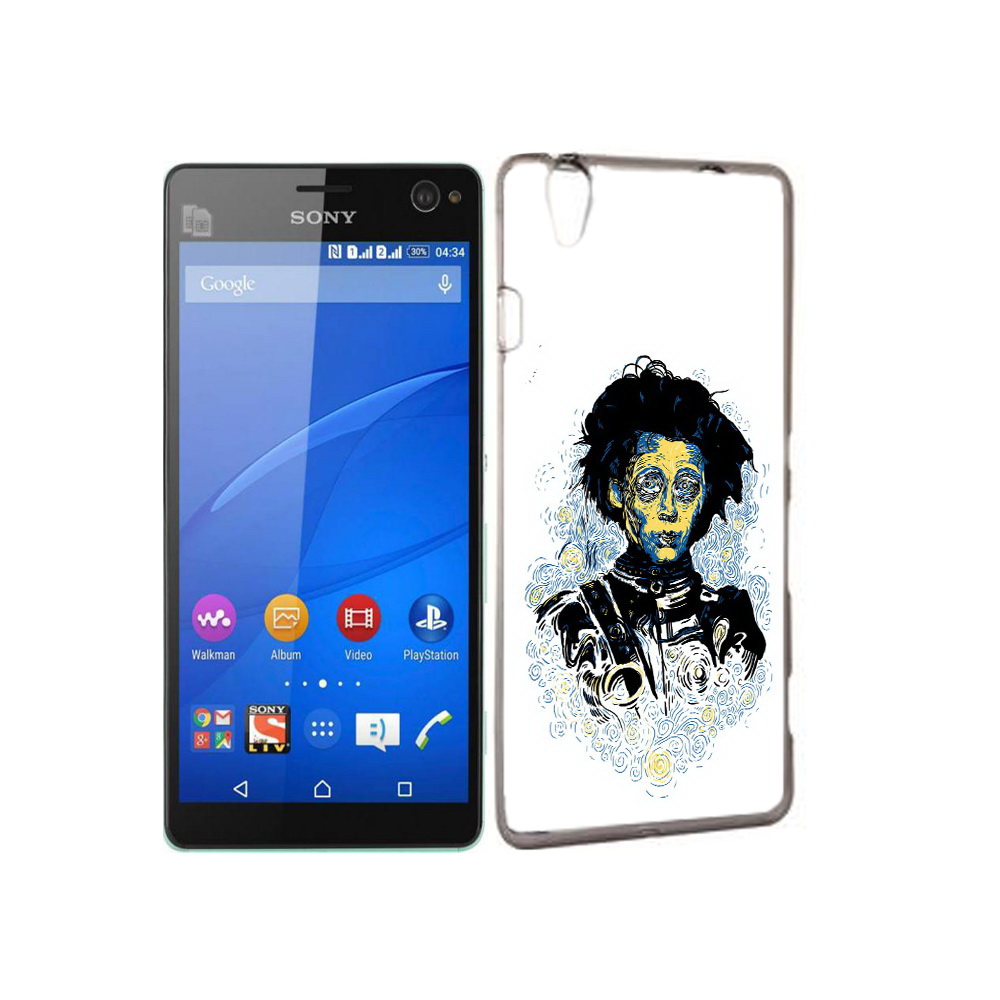 

Чехол MyPads Tocco для Sony Xperia C4 парень черно-белый абстракция, Прозрачный, Tocco