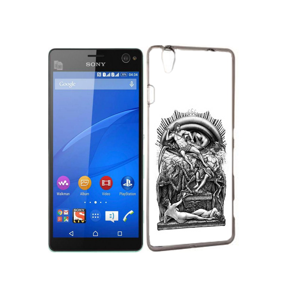 

Чехол MyPads Tocco для Sony Xperia C4 оракул черно белый, Прозрачный, Tocco