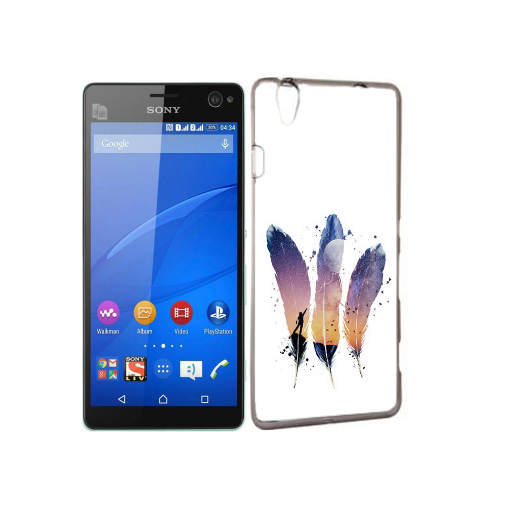 

Чехол MyPads Tocco для Sony Xperia C4 небесные перья, Прозрачный, Tocco