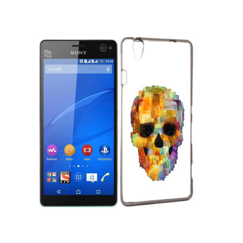 

Чехол MyPads Tocco для Sony Xperia C4 нарисованный череп, Прозрачный, Tocco