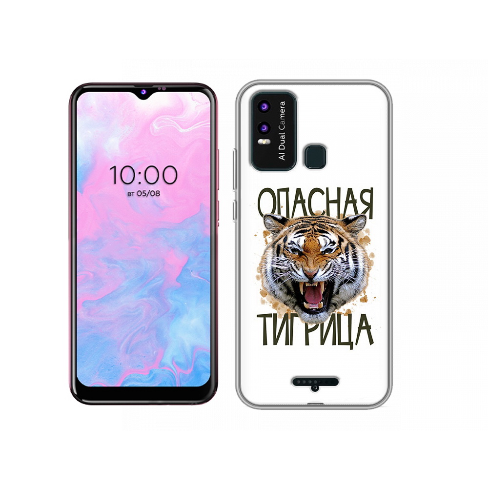 

Чехол MyPads Tocco для BQ 6630L опасная тигрица, Прозрачный, Tocco