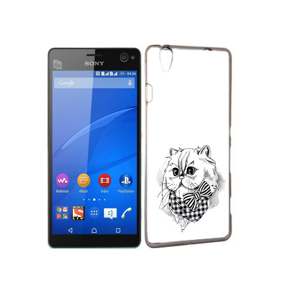

Чехол MyPads Tocco для Sony Xperia C4 нарисованная красивая кошечка, Прозрачный, Tocco