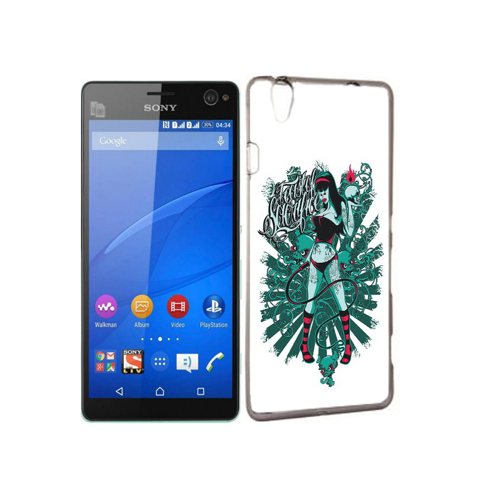 

Чехол MyPads Tocco для Sony Xperia C4 нарисованная девушка в татуировках, Прозрачный, Tocco