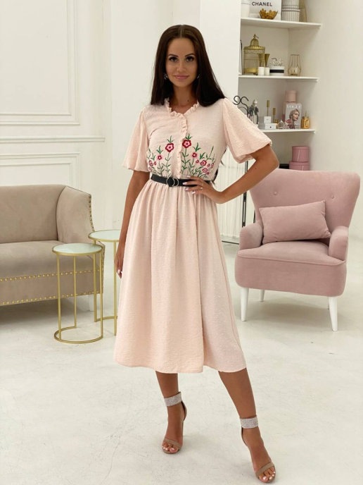 

Платье женское DAZZLE STYLE Даяна бежевое 44 RU, Даяна