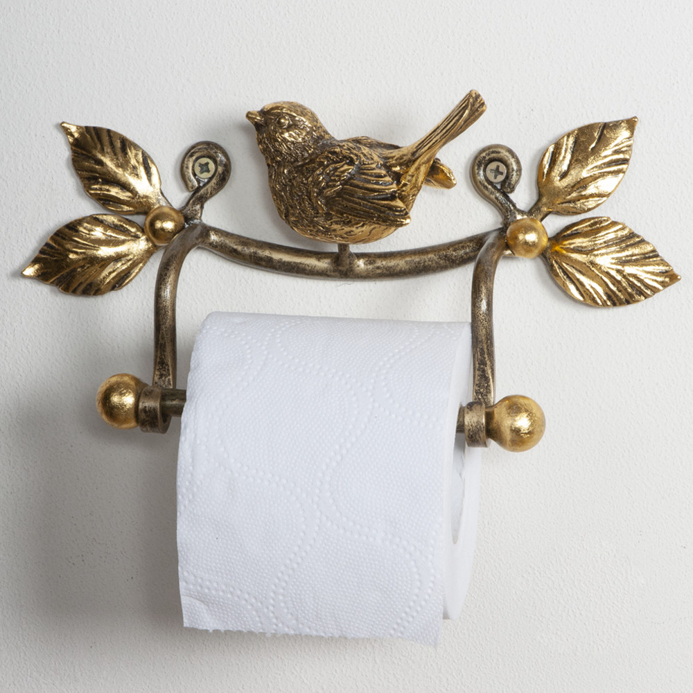 фото Держатель для туалетной бумаги птичка бронза bogacho