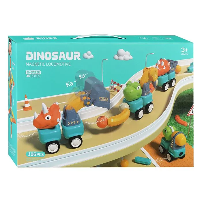 Конструктор магнитный 158-26G Динозавры Строительные машины 106 дет в коробке 3094₽