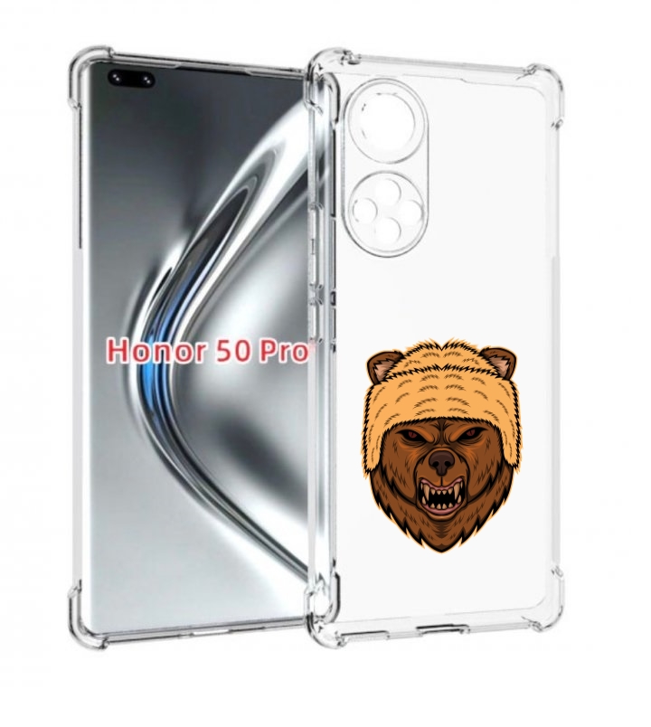 

Чехол бампер MyPads Медведь-в-шапке для Honor 50 Pro/Nova, Прозрачный, Tocco