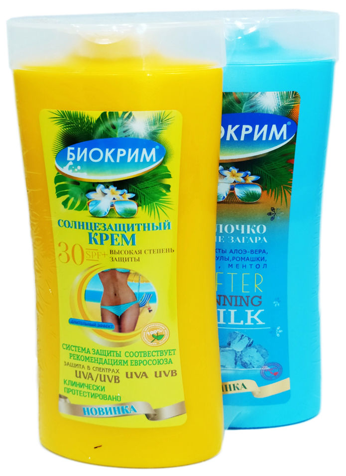 

Солнцезащитный крем Биокрим с SPF 30+ 200мл + Молочко после загара Биокрим 200мл