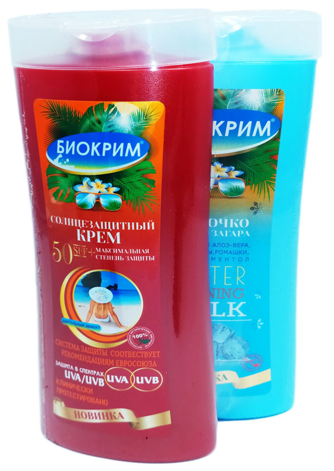 

Солнцезащитный крем Биокрим SPF 50+ 200мл + Молочко после загара Биокрим 200мл