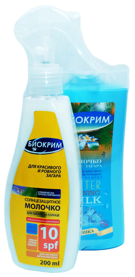 

Набор Биокрим Солнцезащитное молочко для загара SPF 10, Молочко после загара