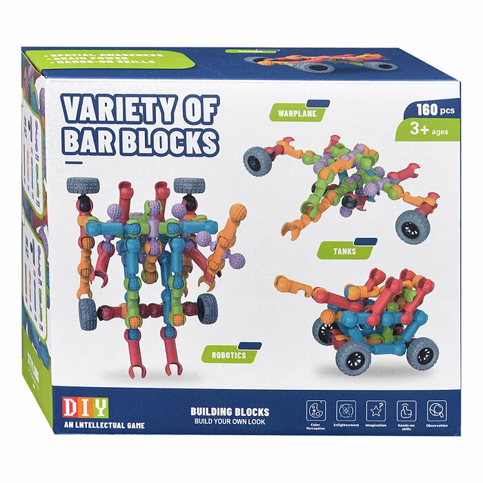 

Конструктор 3 "Разнообразие фигур" (160 дет.), Пластмассовые