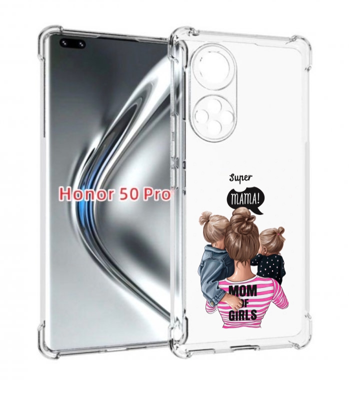 

Чехол бампер MyPads Мама-девочек женский для Honor 50 Pro, Прозрачный, Tocco