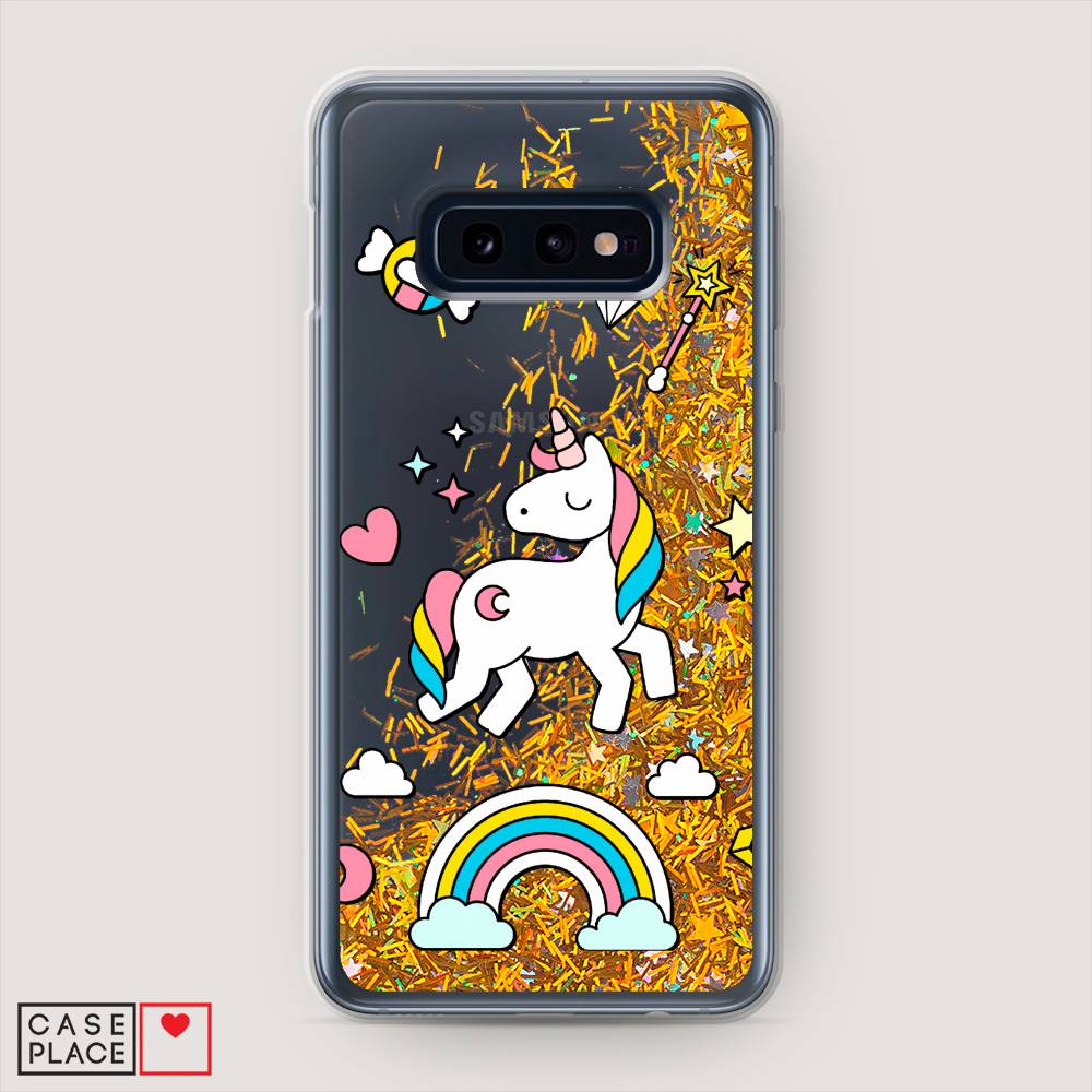 

Жидкий чехол с блестками "Принцесса единорог" на Samsung Galaxy S10E, 27290-1