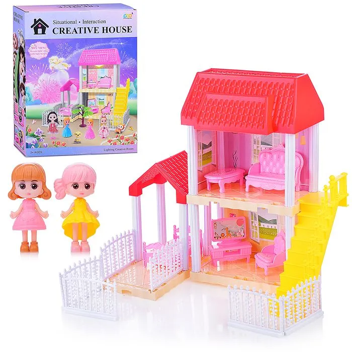 Домик для куклы 666-9S-3 Мечта принцессы на батарейках в коробке 1333₽