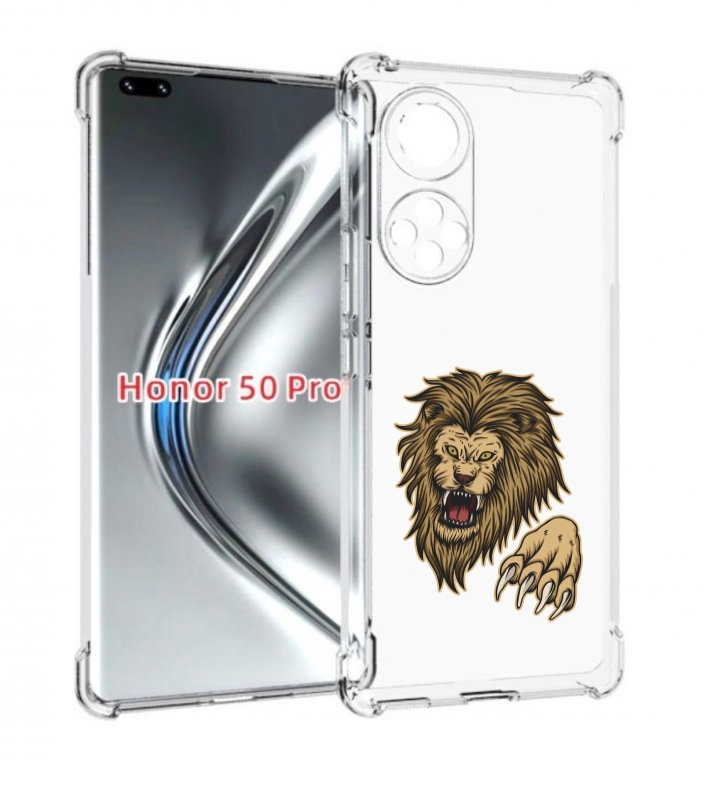 

Чехол бампер MyPads Лев-завоеватель мужской для Honor 50, Прозрачный, Tocco
