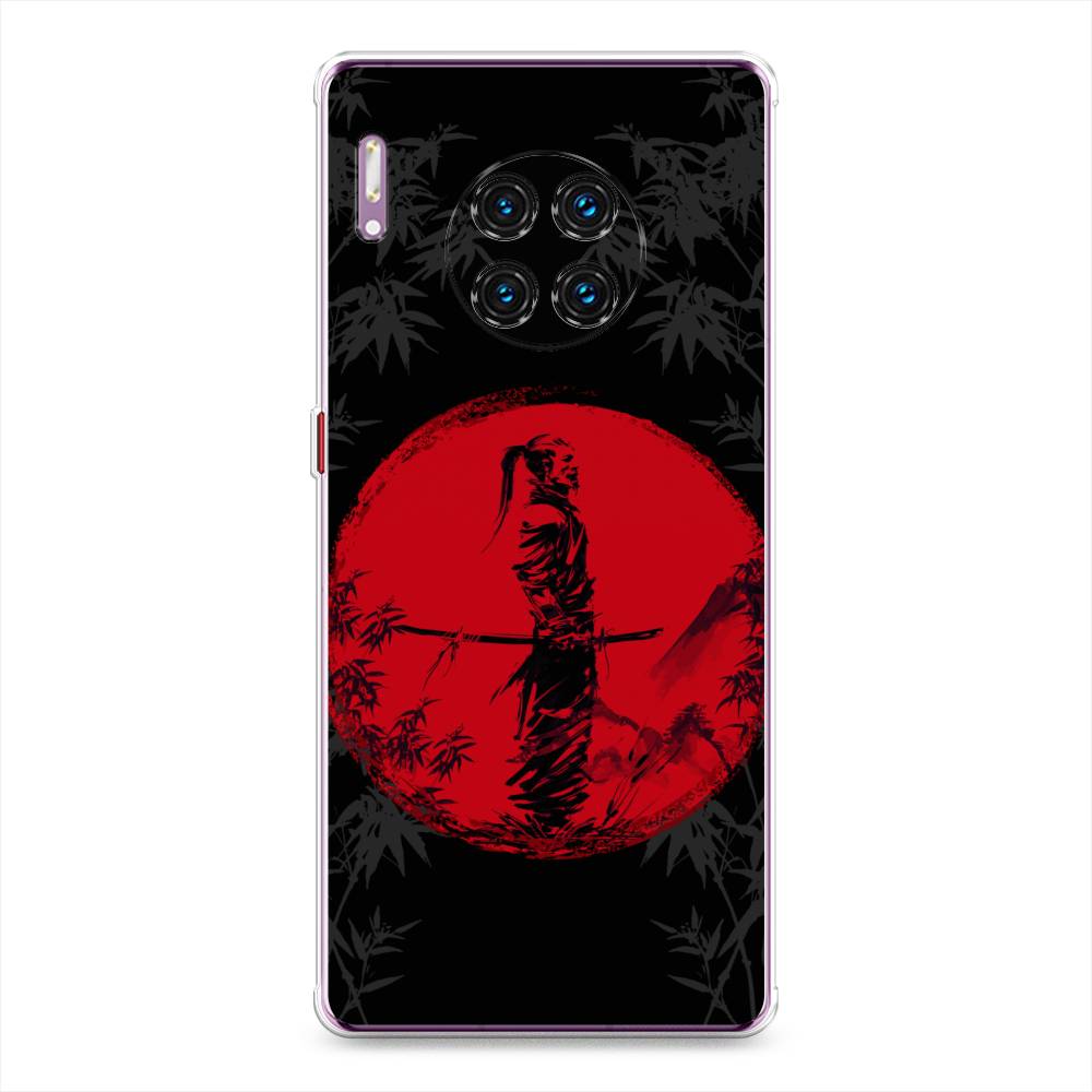 

Чехол на Huawei Mate 30 Pro "Самурай на красном фоне", Черный;красный;серый, 610450-4