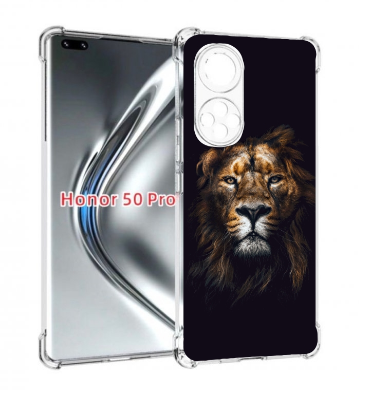 

Чехол бампер MyPads Лев-в-тени мужской для Honor 50 Pro/N, Прозрачный, Tocco