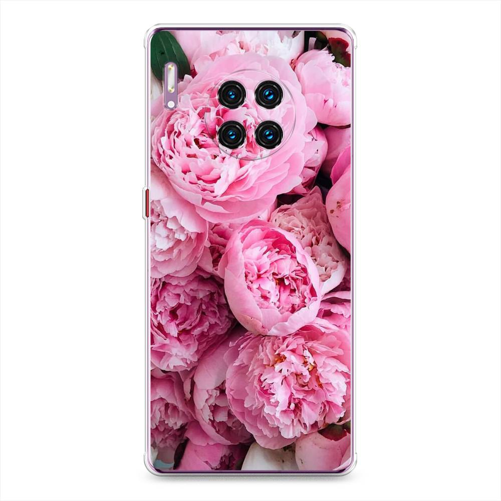 

Чехол на Huawei Mate 30 Pro "Розовые пионы", Бежевый;розовый, 610450-2